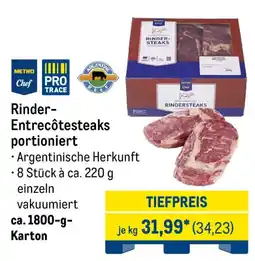 METRO Rinder-Entrecôtesteaks portioniert Angebot