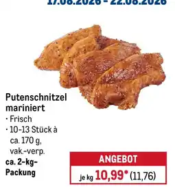 METRO Putenschnitzel mariniert Angebot