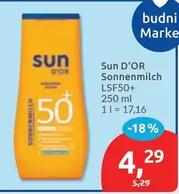 Budni Sun D'OR Sonnenmilch Angebot