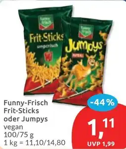 Budni Funny-Frisch Frit-Sticks oder Jumpys vegan Angebot
