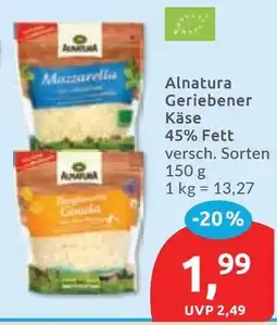 Budni Alnatura Geriebener Käse Angebot