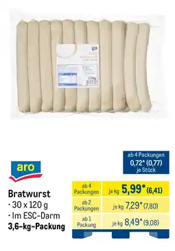 METRO aro Bratwurst Angebot