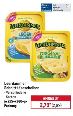 METRO Leerdammer Schnittkäsescheiben Angebot