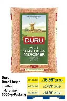 METRO Duru Rote Linsen · Futbol Mercimek Angebot