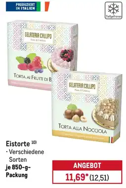 METRO GELATERIA CALLIPO Eistorte Angebot