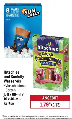 METRO Hitschies und Sunlolly Wassereis Angebot