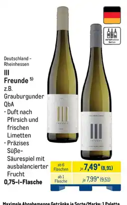 METRO III Freunde Grauburgunder QbA Angebot