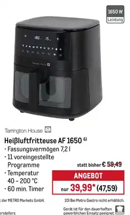METRO Tarrington House Heißluftfritteuse AF 1650 Angebot