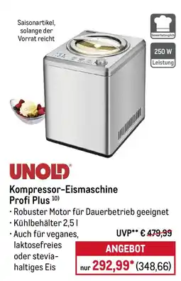 METRO UNOLD Kompresseor-Eismaschine Profi Plus Angebot