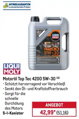 METRO Motoröl Top Tec 4200 5W-30 Angebot