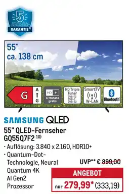 METRO SAMSUNG QLED 55" QLED-Fernseher GQ55Q7F2 Angebot