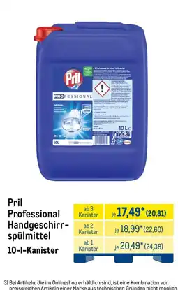 METRO Pril Professional Handgeschirrspülmittel Angebot