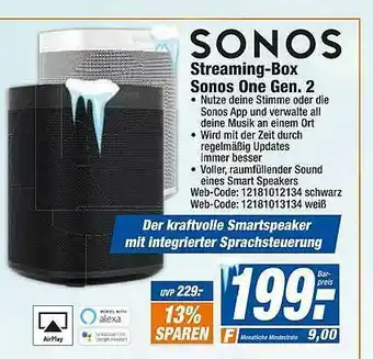 HEM Expert Sonos Streaming-box Sonos One Gen. 2 Angebot