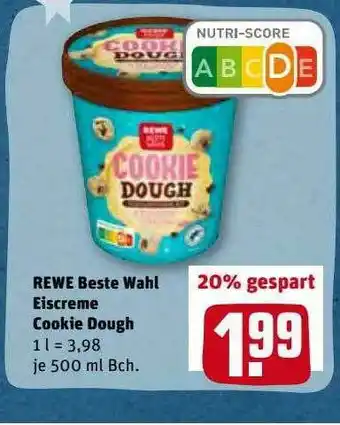 REWE Kaufpark Rewe Beste Wahl Eiscreme Cookie Dough Angebot