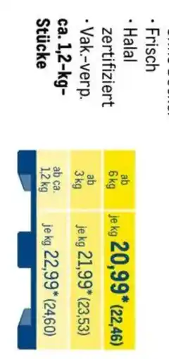 METRO Frisch Halal zertifiziert Vak.-verp. ca. 1,2-kg-Stücke Angebot
