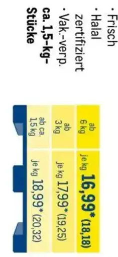 METRO Frisch Halal zertifiziert Vak.-verp. ca. 1,5-kg-Stücke Angebot