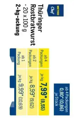 METRO Thüringer Rostbratwurst Angebot