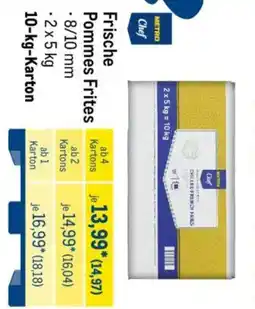 METRO METRO Chef Frische Pommes Frites Angebot