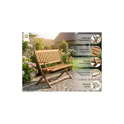Netto Marken-Discount 2-Sitzer faltbare Gartenbank aus Akazienholz, ca. 118 x 60 x 90 cm - Braun Angebot