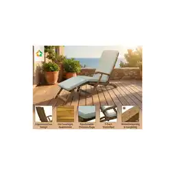 Netto Marken-Discount Ergonomische Sonnenliege, Saunaliege inkl. Auflage aus Akazienholz Angebot