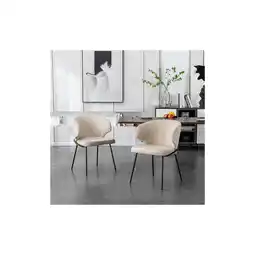 Netto Marken-Discount HOME DELUXE Esszimmerstuhl AMARA Samt - 3er Set Beige Angebot