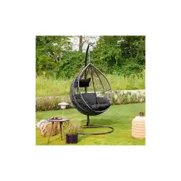 Netto Marken-Discount HOME DELUXE Polyrattan Hängesessel mit Regenabdeckung CIELO - Schwarz Angebot