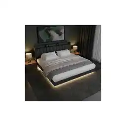 Netto Marken-Discount HOME DELUXE LED Bett MELURA Dunkelgrau - 180 x 200 cm Angebot