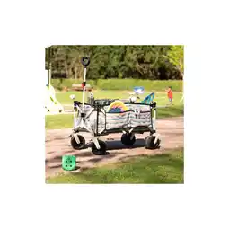 Netto Marken-Discount HOME DELUXE Bollerwagen faltbar JOLA - Beige/Blau Angebot