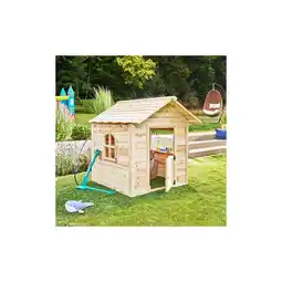 Netto Marken-Discount HOME DELUXE Spielhaus DER GROSSE PALAST - 106 x 111 cm Natur ohne Bank Angebot