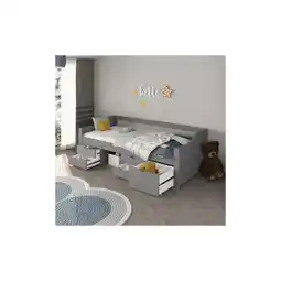 Netto Marken-Discount HOME DELUXE Kinderbett COSMOS mit Schubladen und Matratze - 90 x 200 cm Grau Angebot