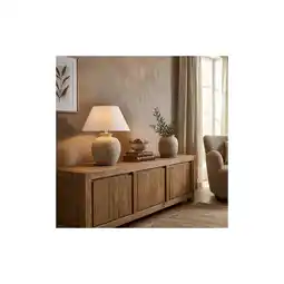 Netto Marken-Discount HOME DELUXE Kleine Tischlampe in Steinoptik LENE - Weiß Angebot