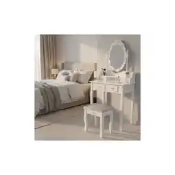 Netto Marken-Discount HOME DELUXE Schminktisch mit Spiegel und LED-Beleuchtung ROSY Weiß Angebot