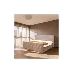 Netto Marken-Discount HOME DELUXE Polsterbett VELARA - 180 x 200 cm Beige Angebot