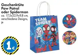 TEDi Geschenktüte Paw Patrol oder Spiderman Angebot