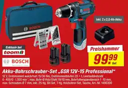 toom Baumarkt Akku-Bohrschrauber-Set „GSR 12V-15 Professional“ Angebot