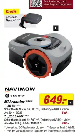 toom Baumarkt NAVIMOW Mähroboter Angebot