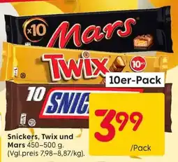 Rusta Snickers, Twix und Mars Angebot