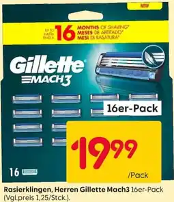 Rusta Rasierklingen, Herren Gillette Mach3 Angebot