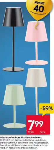 Rusta Wiederaufladbare Tischleuchte Tolosa Angebot
