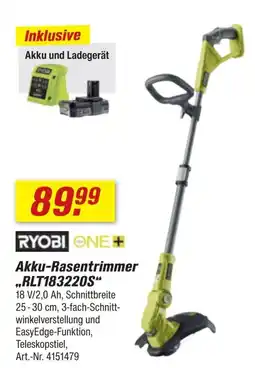 toom Baumarkt RYOBI ONE+ Akku-Rasentrimmer „RLT183220S“ Angebot