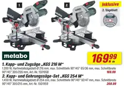 toom Baumarkt Metabo Kapp- und Gehrungssäge-Set „KGS 254 M" Angebot