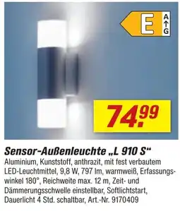 toom Baumarkt Sensor-Außenleuchte „L 910 S“ Angebot