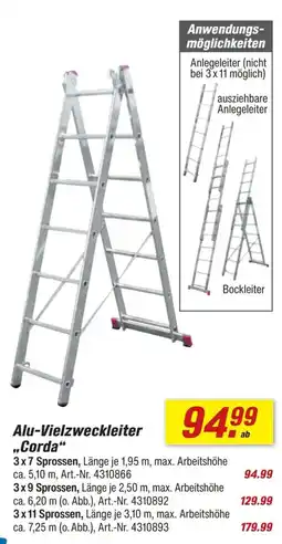 toom Baumarkt Alu-Vielzweckleiter „Corda“ Angebot