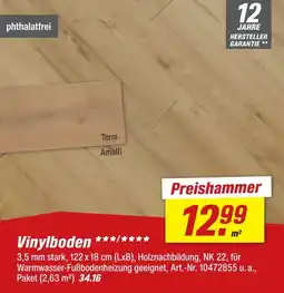 toom Baumarkt Vinylboden Terni Amalfi Angebot