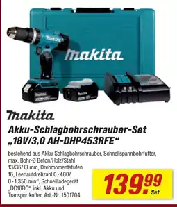 toom Baumarkt Makita Akku-Schlagbohrschrauber-Set Angebot