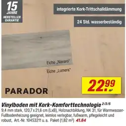 toom Baumarkt Vinylboden mit Kork-Komforttechnologie Angebot