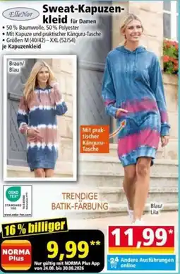 Norma ElleNor Sweat-Kapuzenkleid für Damen Angebot
