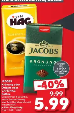 Kaufland Jacobs Krönung oder CAFÉ HAG Kaffee Angebot