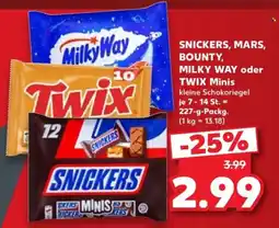 Kaufland SNICKERS, MARS, BOUNTY, MILKY WAY oder TWIX Minis Angebot