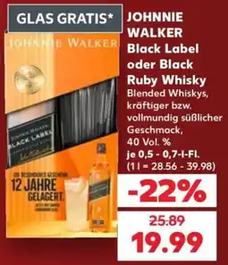 Kaufland JOHNNIE WALKER Black Label oder Black Ruby Whisky Angebot